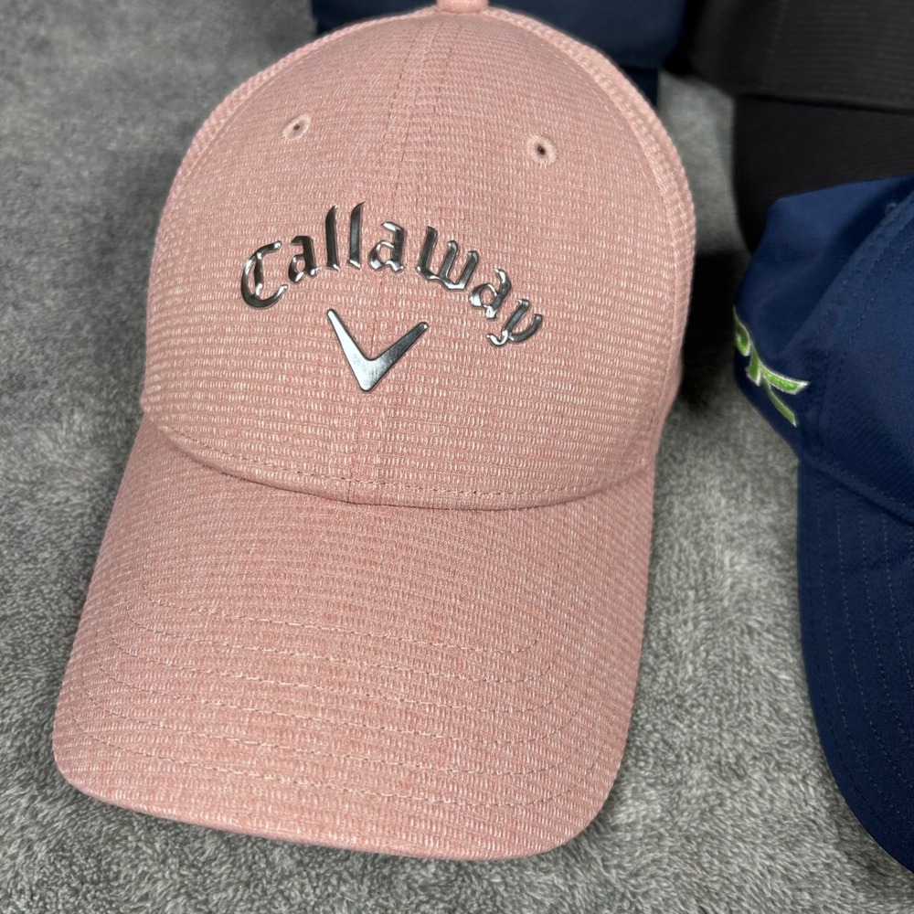 Callaway Golf Hat Bundle Set of 4 Navy Royal Blue Black Pink Adjustable Caps - Picture 2 of 15
